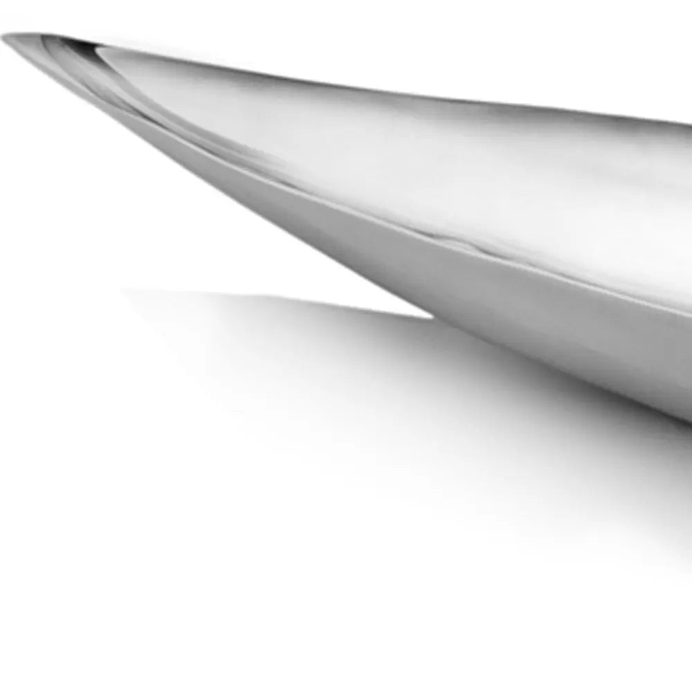 36" Silver Aluminum Leaf Shaped Centerpiece Bowl Homeroots Kitchen & Dining