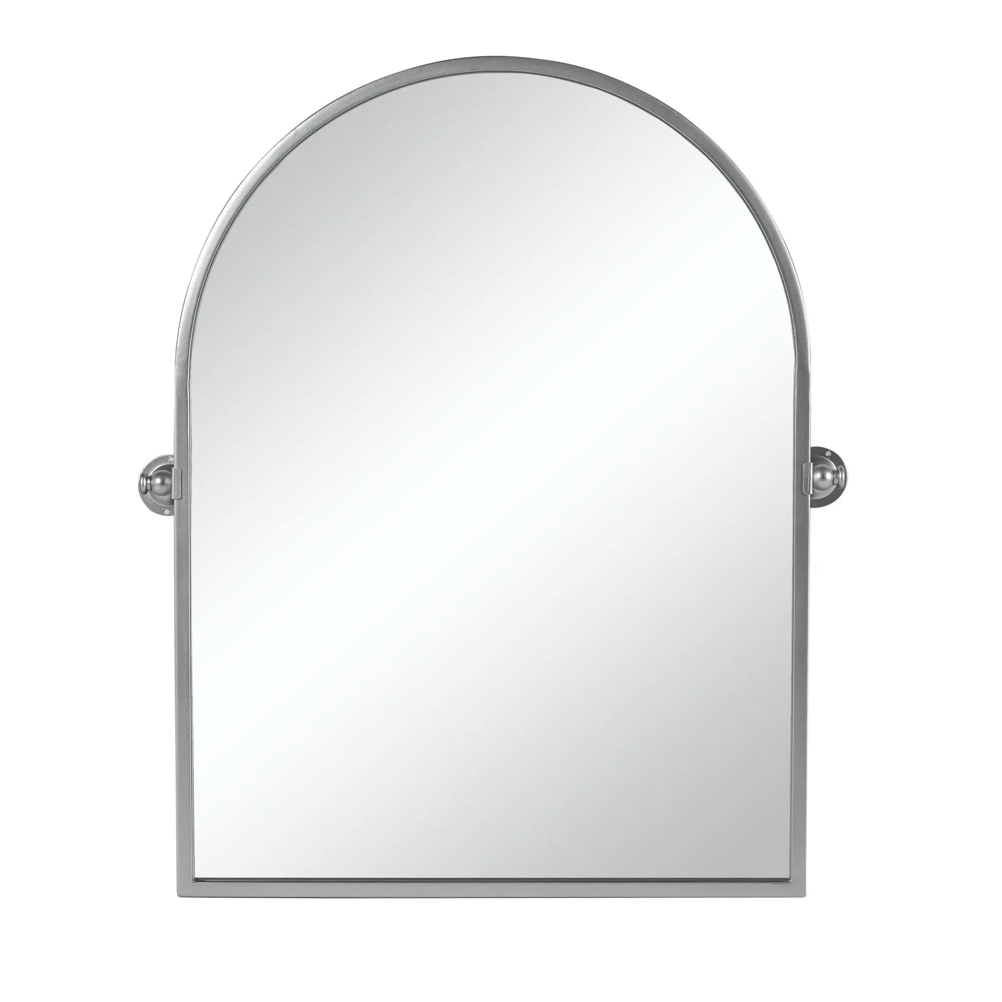 36" Silver Metal Arch Tilting Framed Accent Mirror Homeroots Bed & Bath