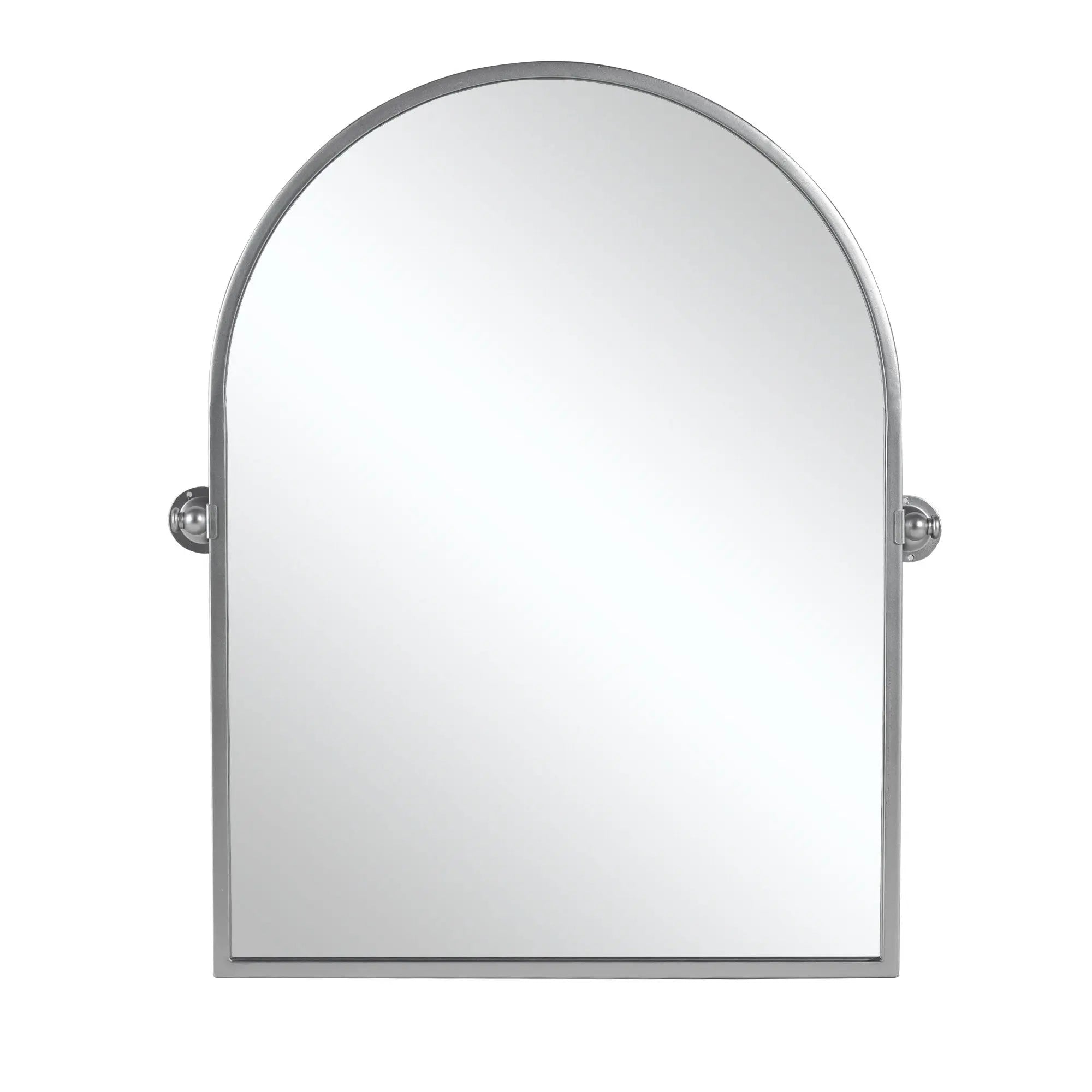 36" Silver Metal Arch Tilting Framed Accent Mirror Homeroots Bed & Bath