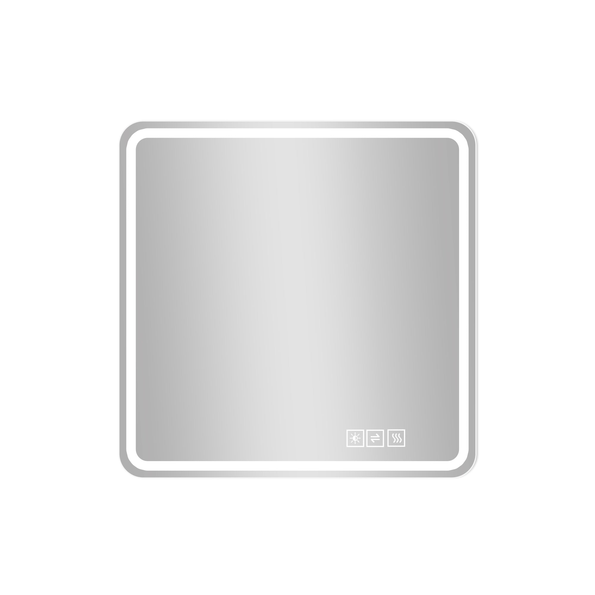 36" Silver Square Lighted Frameless Bathroom Vanity Mirror Homeroots Bed & Bath