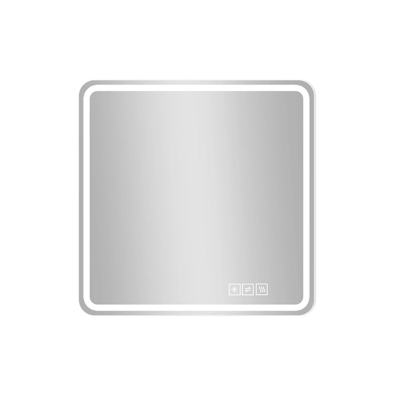 36" Silver Square Lighted Frameless Bathroom Vanity Mirror Homeroots Bed & Bath