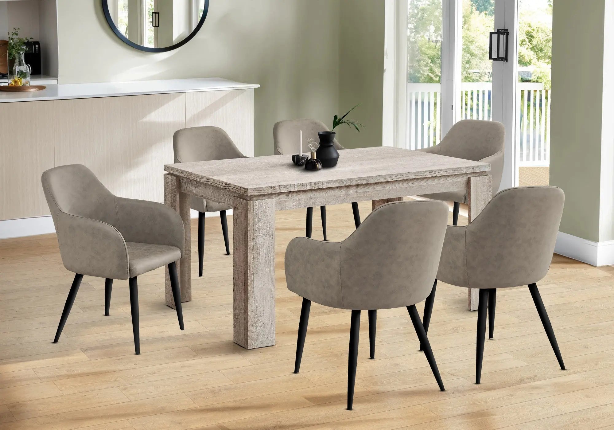 36" Taupe Dining Table Homeroots Kitchen & Dining