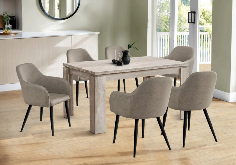 36" Taupe Dining Table Homeroots Kitchen & Dining