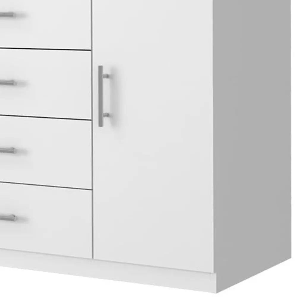 36" White Four Drawer Combo Dresser Homeroots Bed & Bath