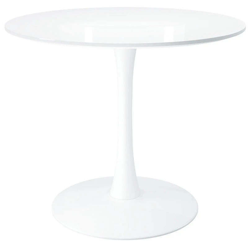 36" White Metal Dining Table Homeroots Kitchen & Dining