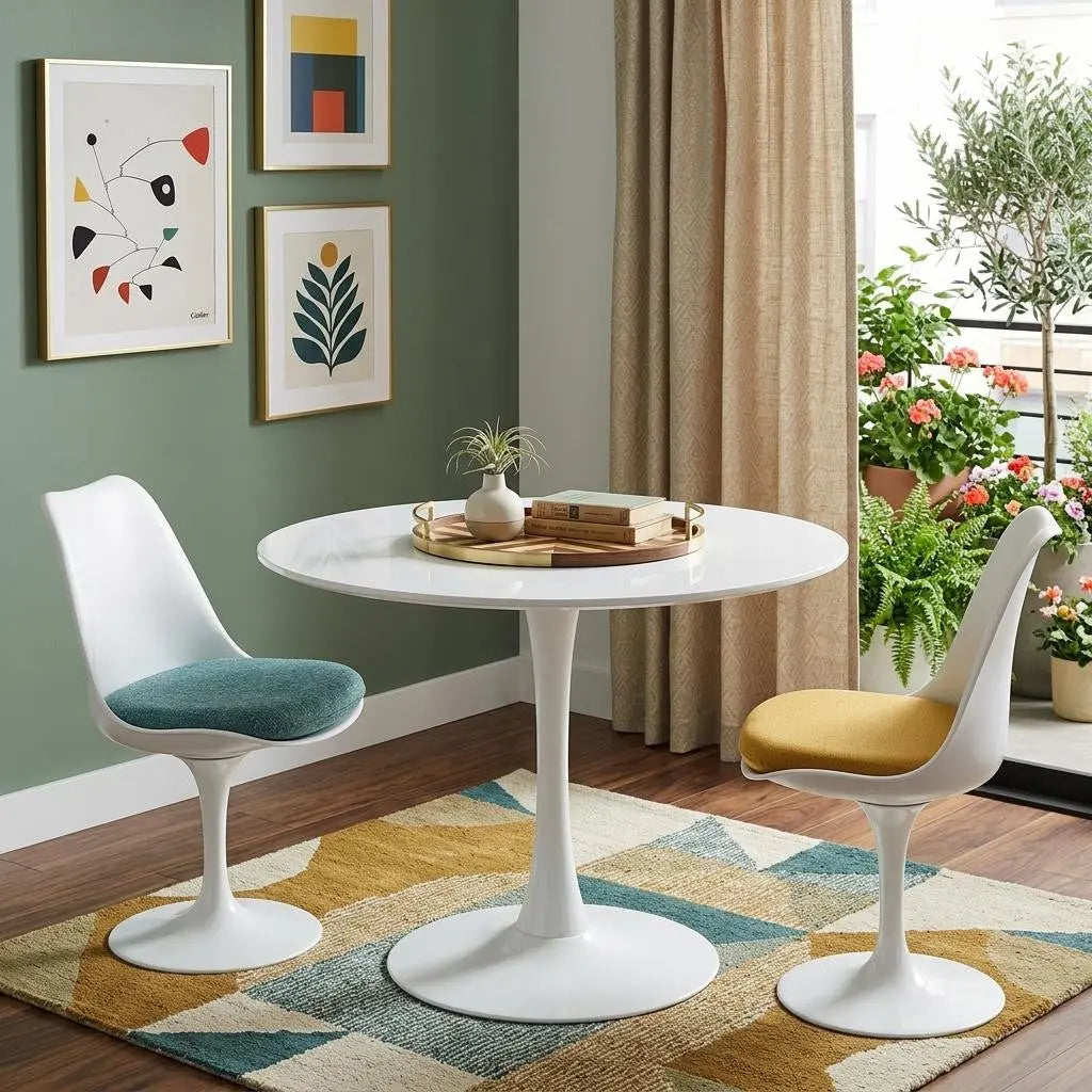 36" White Metal Dining Table Homeroots Kitchen & Dining