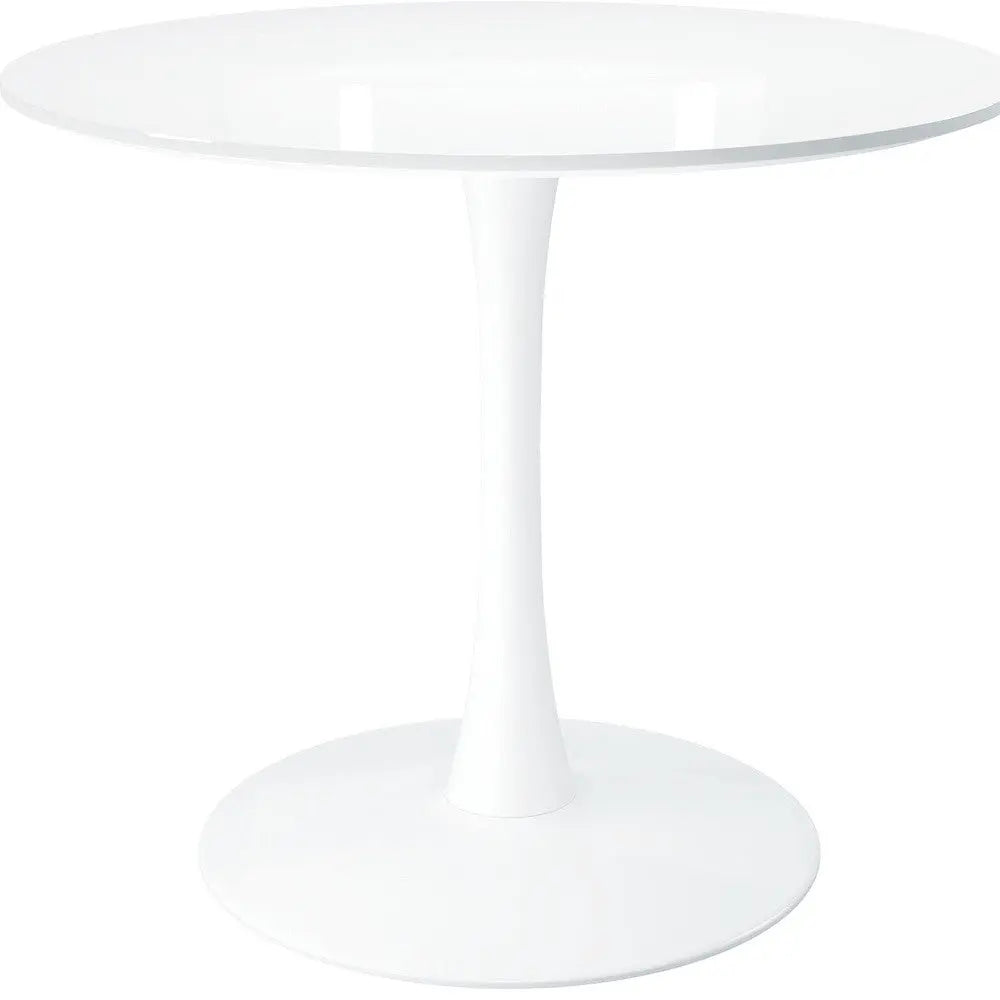 36" White Metal Dining Table Homeroots Kitchen & Dining