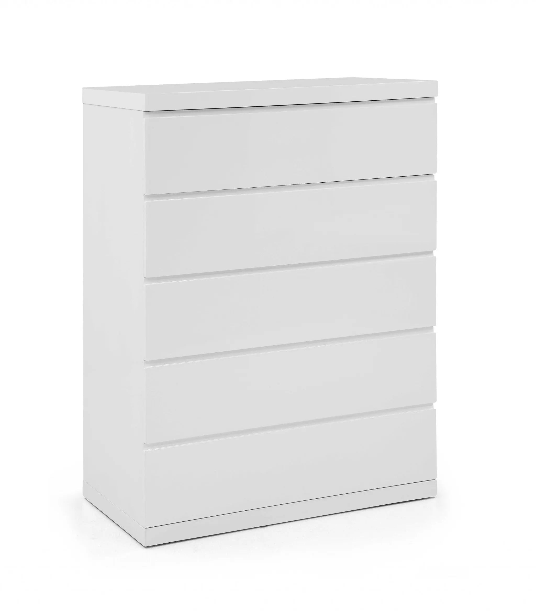 36" White Wood Five Drawer Dresser Homeroots Bed & Bath
