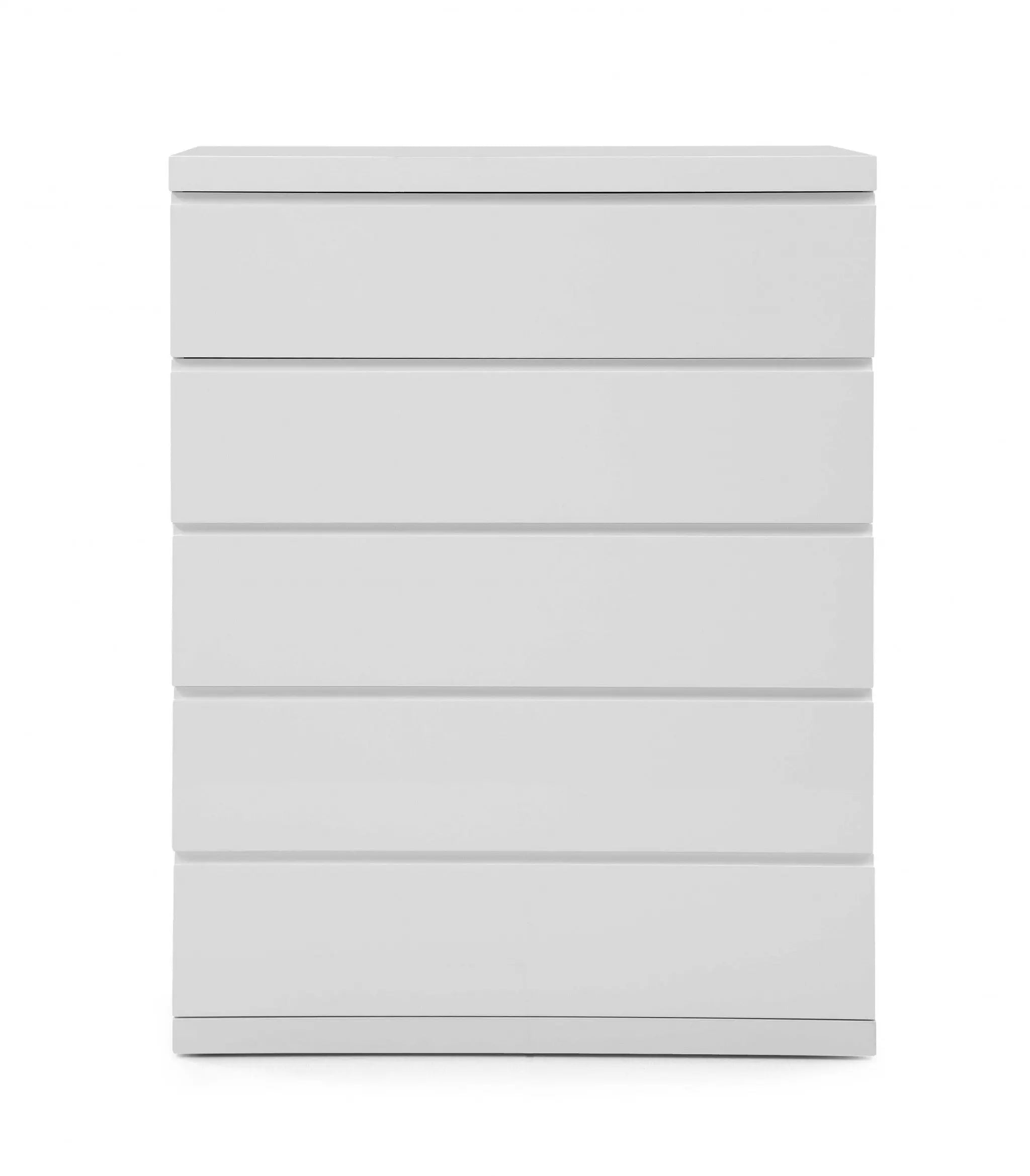 36" White Wood Five Drawer Dresser Homeroots Bed & Bath