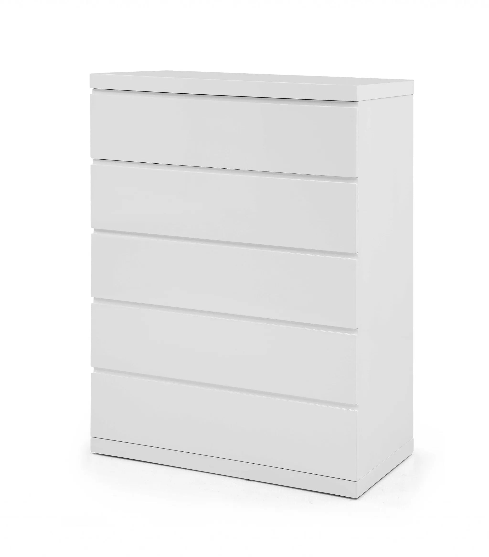 36" White Wood Five Drawer Dresser Homeroots Bed & Bath
