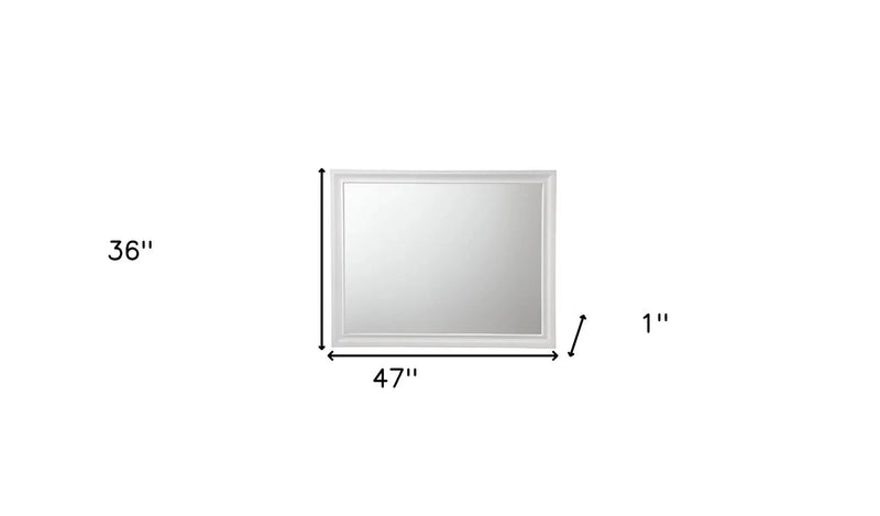 36" White Wood Framed Mounted Dresser Mirror Homeroots Bed & Bath