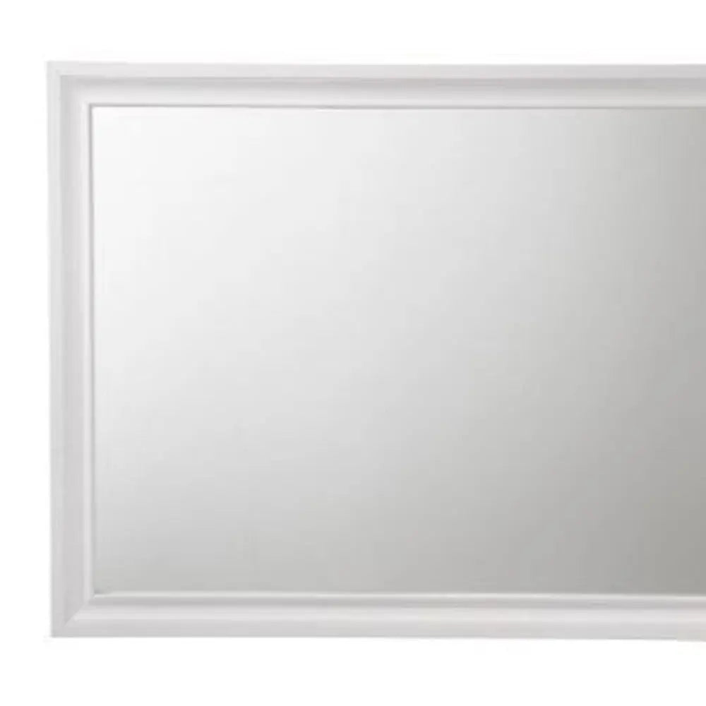 36" White Wood Framed Mounted Dresser Mirror Homeroots Bed & Bath