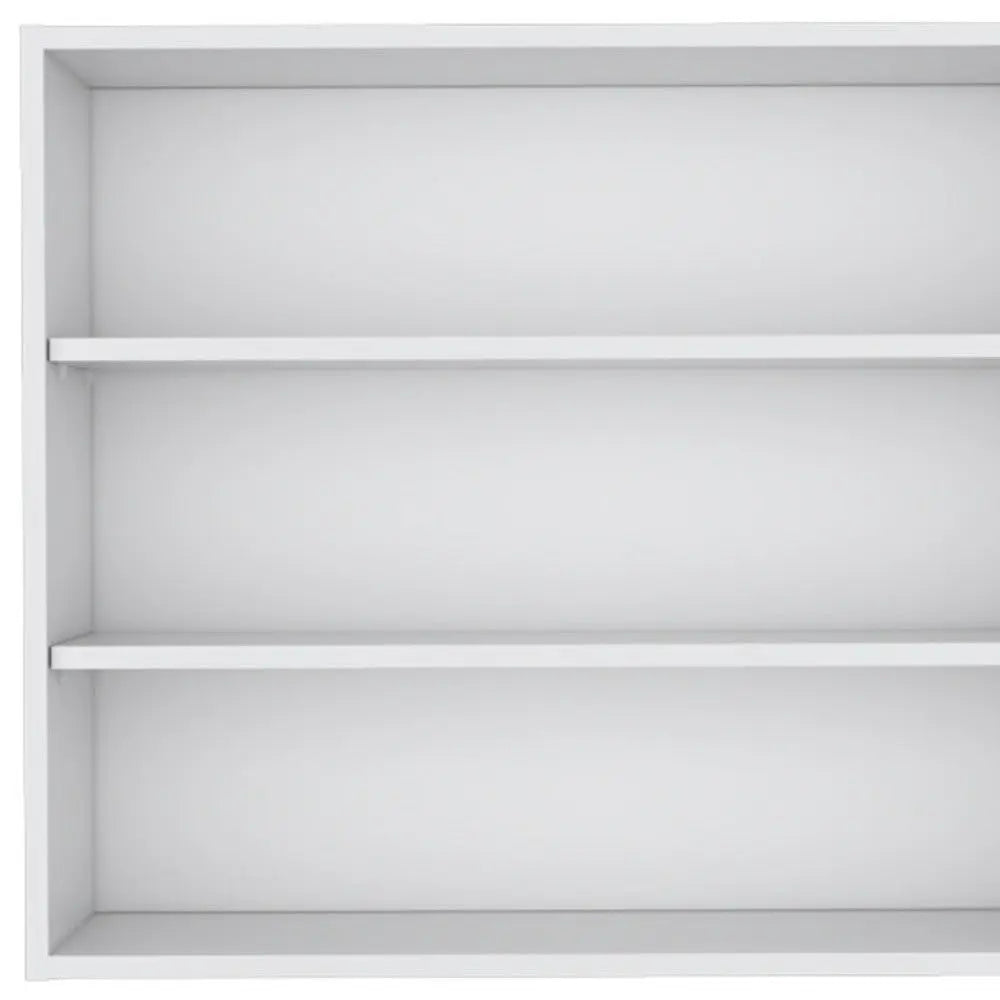 36" White Wood Three Tier Wall Mounted Floating Shelf Homeroots Organization