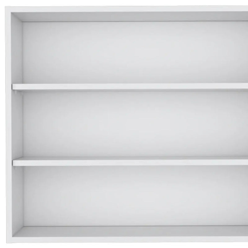 36" White Wood Three Tier Wall Mounted Floating Shelf Homeroots Organization
