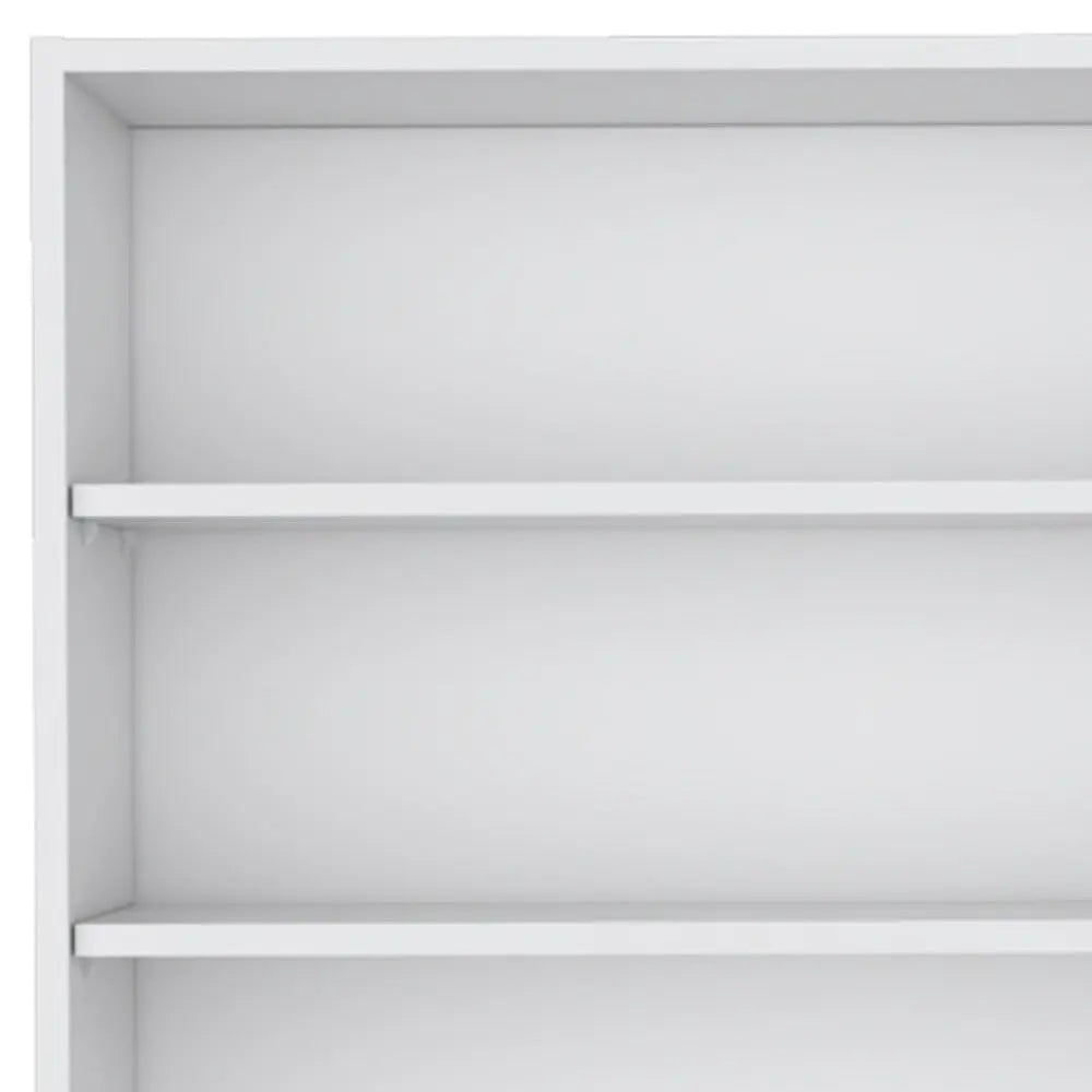 36" White Wood Three Tier Wall Mounted Floating Shelf Homeroots Organization