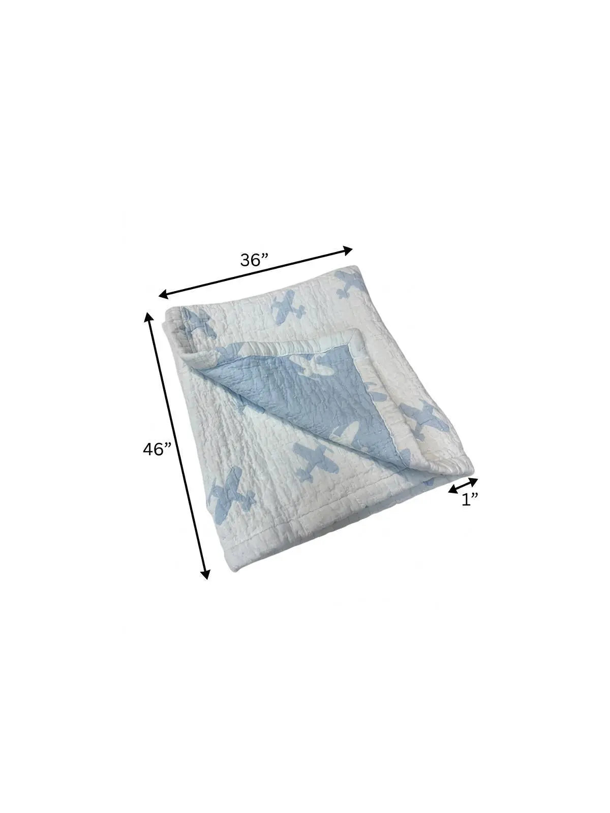 36" X 46" Blue And White Cotton Abstract Baby Blanket Homeroots Home Decor