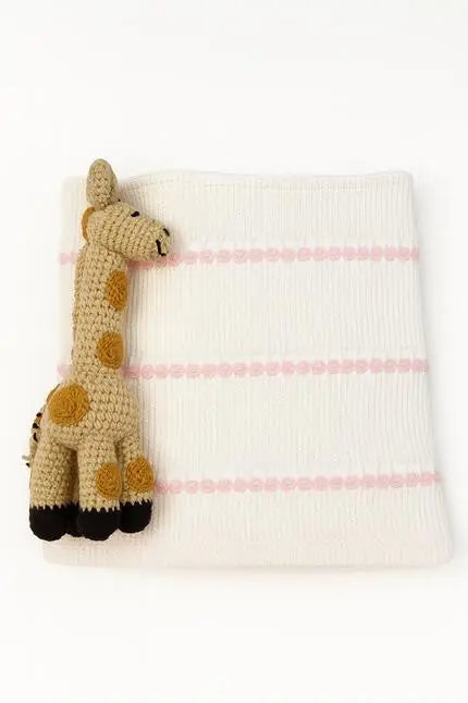 36" X 46" Pink And White Cotton Striped Baby Blanket Homeroots Home Decor