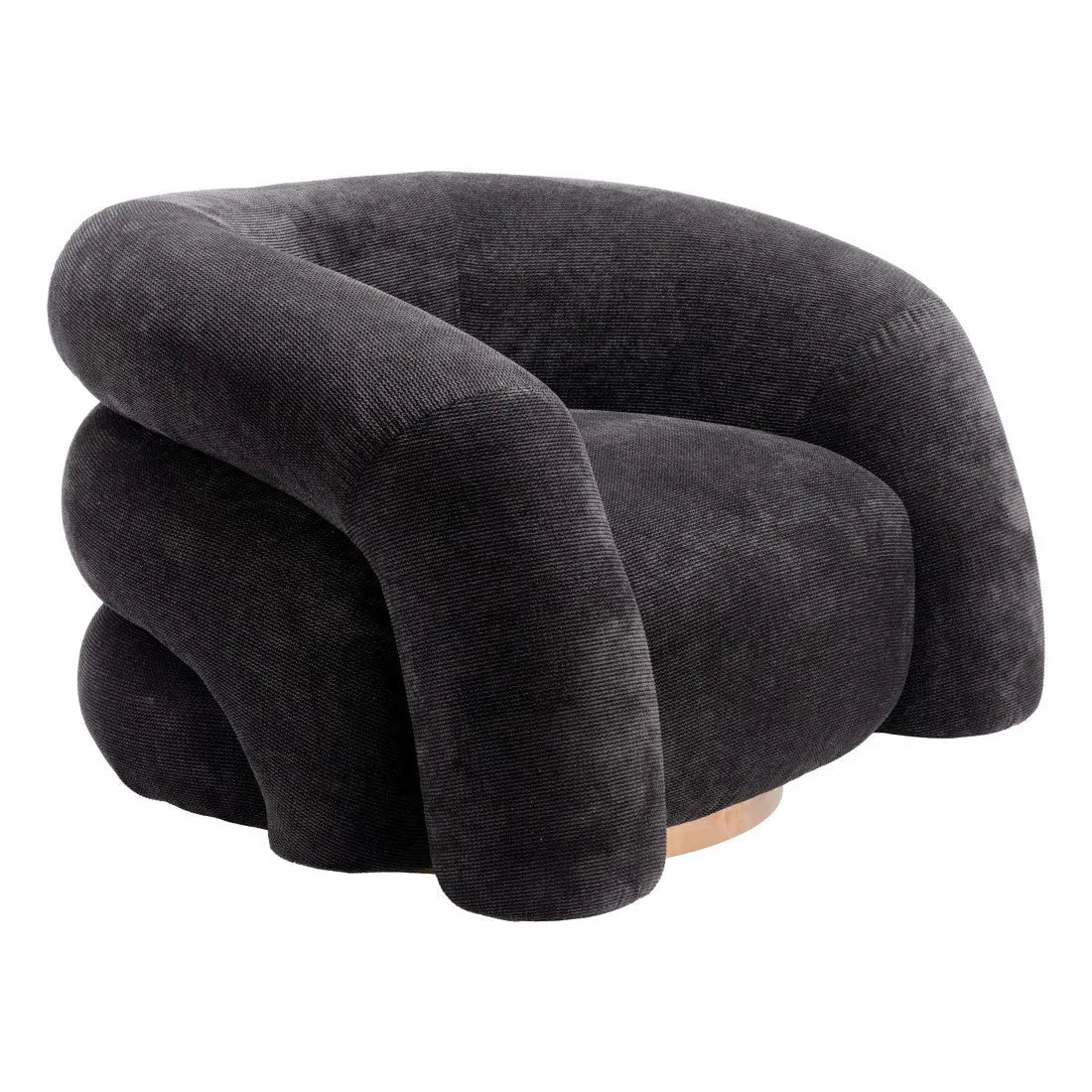 37" Black And Gold Faux Shearling And Upholstered Arm Chair Homeroots Living Room