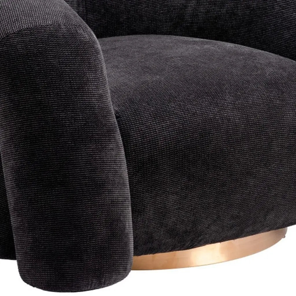 37" Black And Gold Faux Shearling And Upholstered Arm Chair Homeroots Living Room