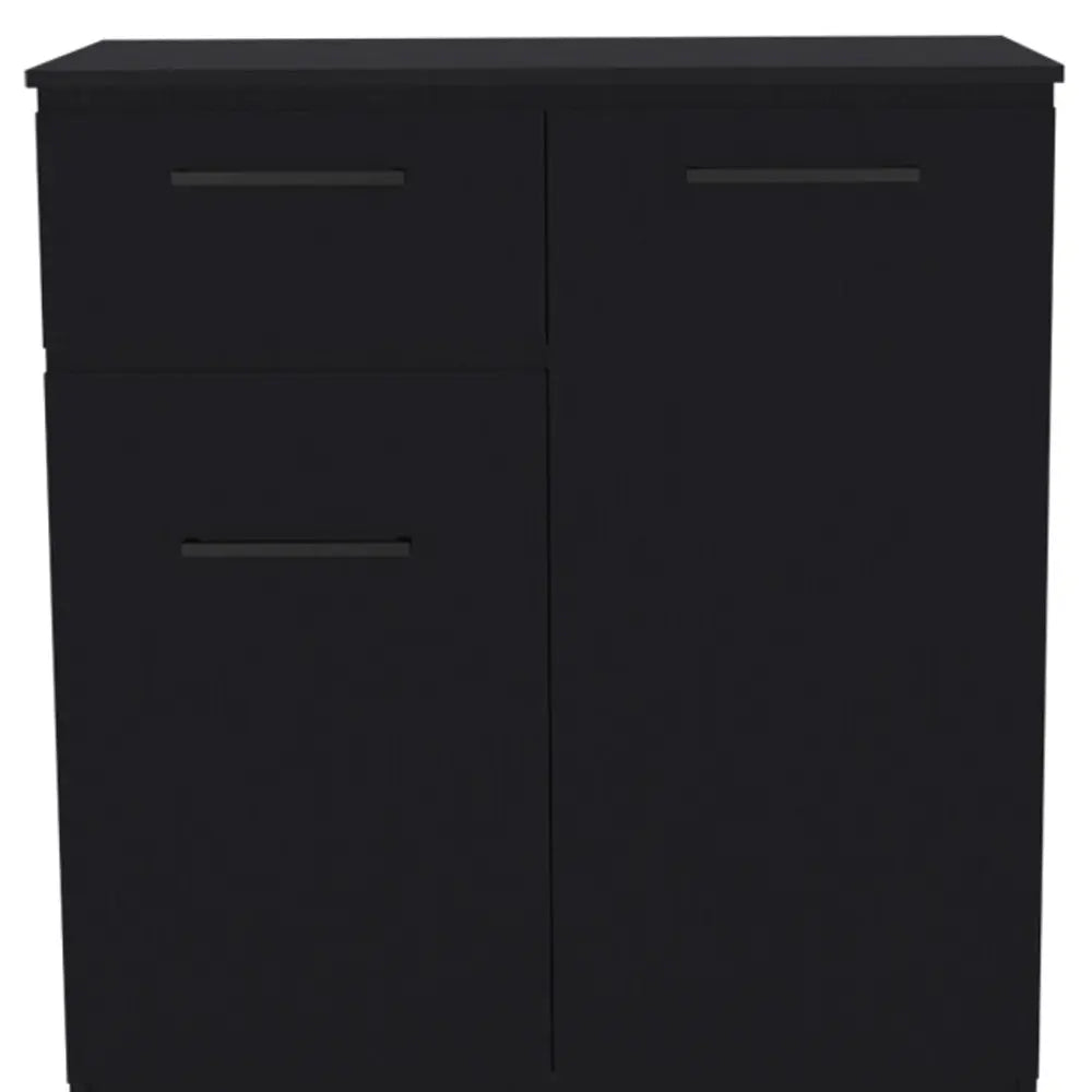37" Black Wood Accent Cabinet With Two Doors And One Drawer Homeroots Kitchen & Dining