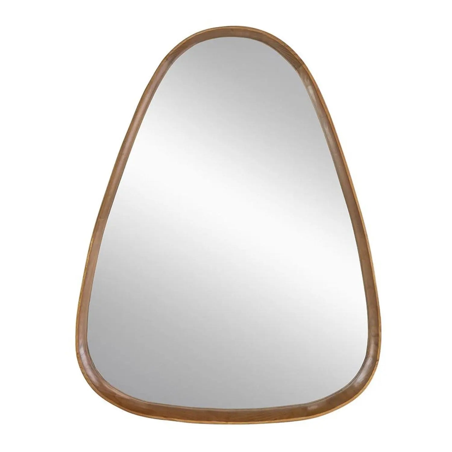 37" Brown Abstract Wood Framed Accent Mirror Homeroots Bed & Bath
