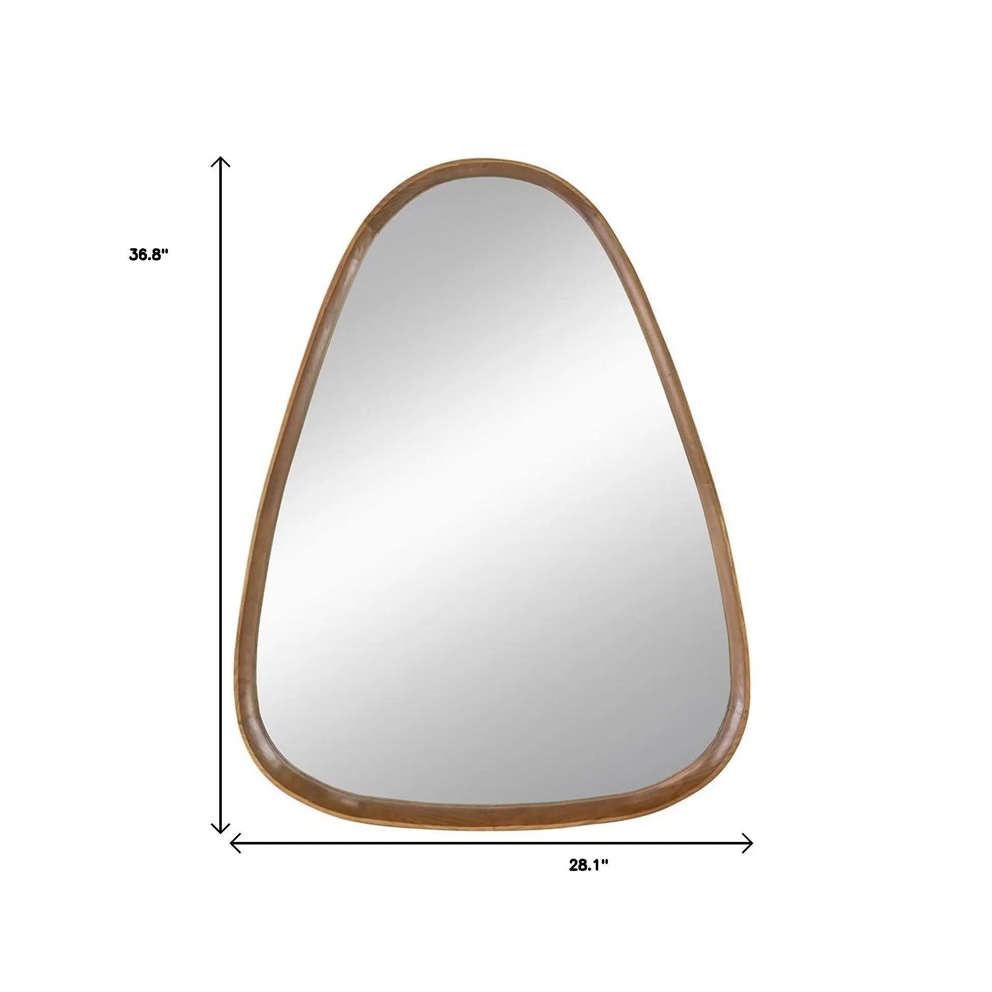 37" Brown Abstract Wood Framed Accent Mirror Homeroots Bed & Bath