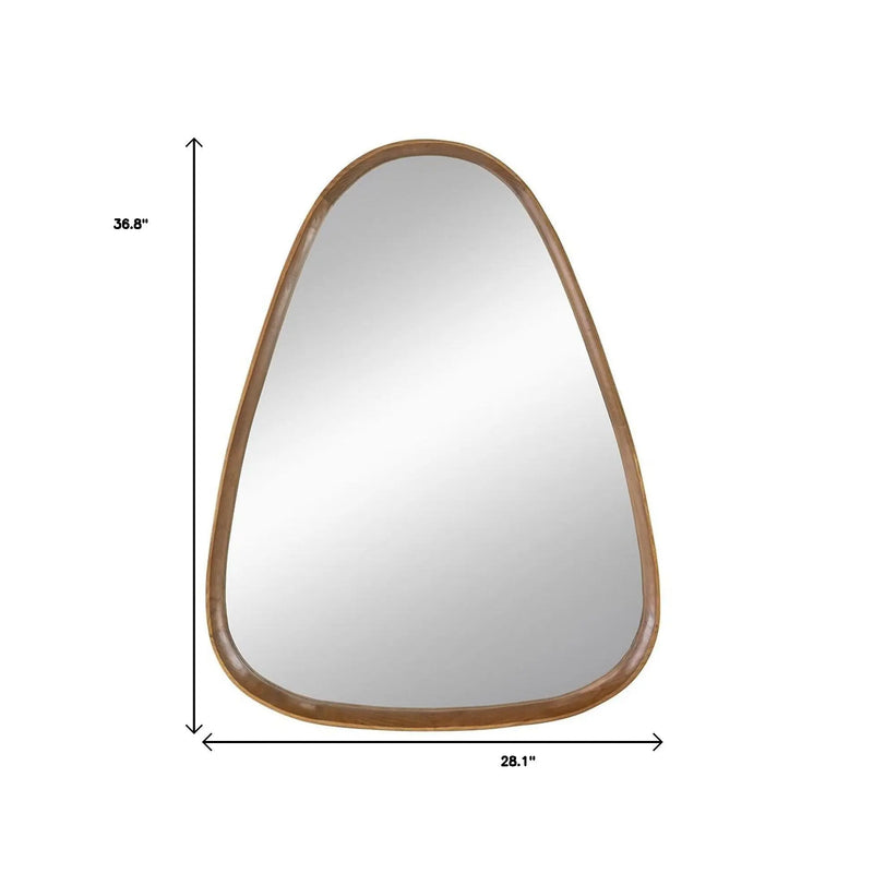 37" Brown Abstract Wood Framed Accent Mirror Homeroots Bed & Bath