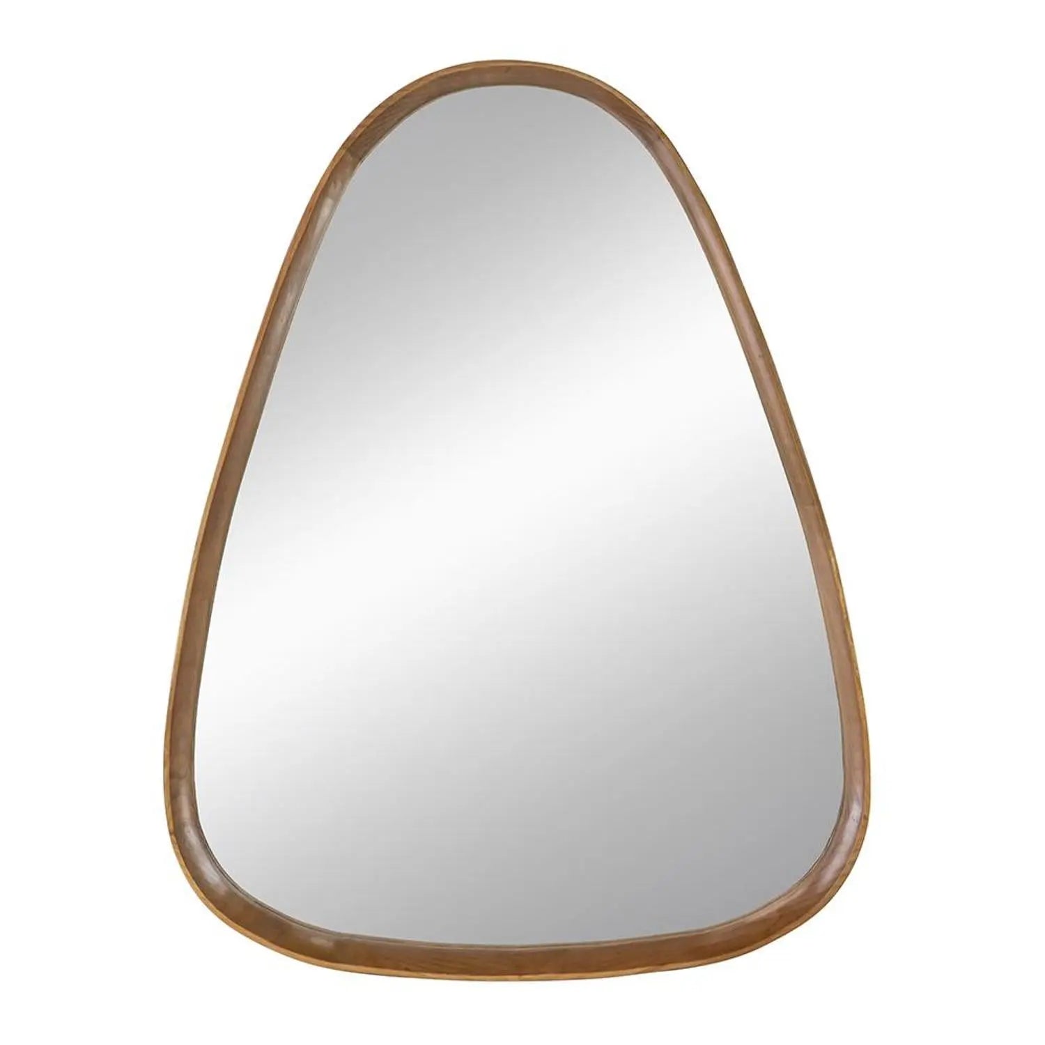 37" Brown Abstract Wood Framed Accent Mirror Homeroots Bed & Bath