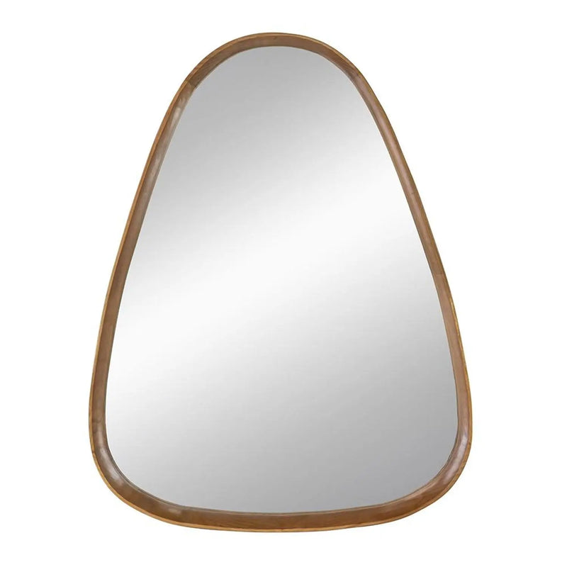 37" Brown Abstract Wood Framed Accent Mirror Homeroots Bed & Bath