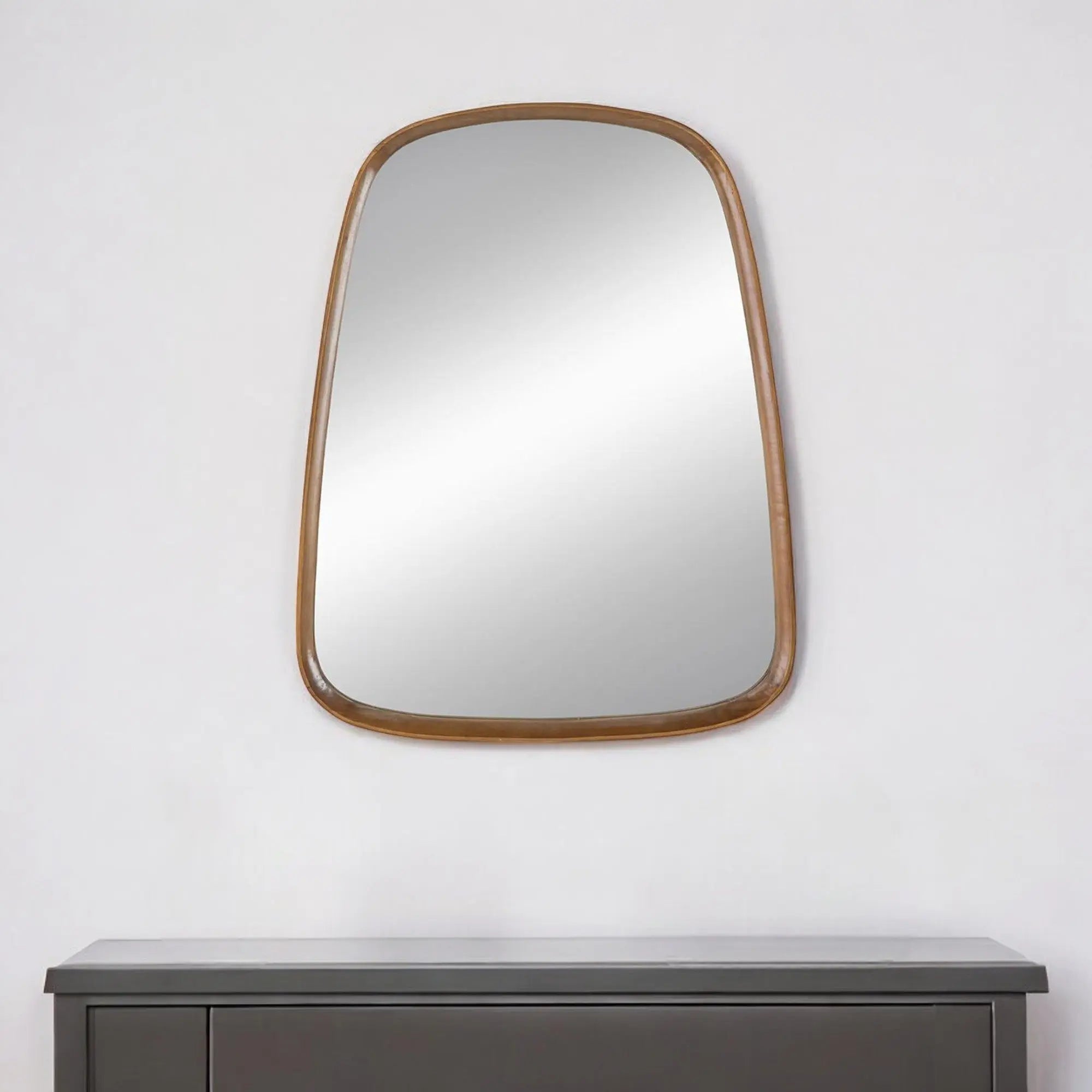 37" Brown Novelty Wood Framed Accent Mirror Homeroots Bed & Bath