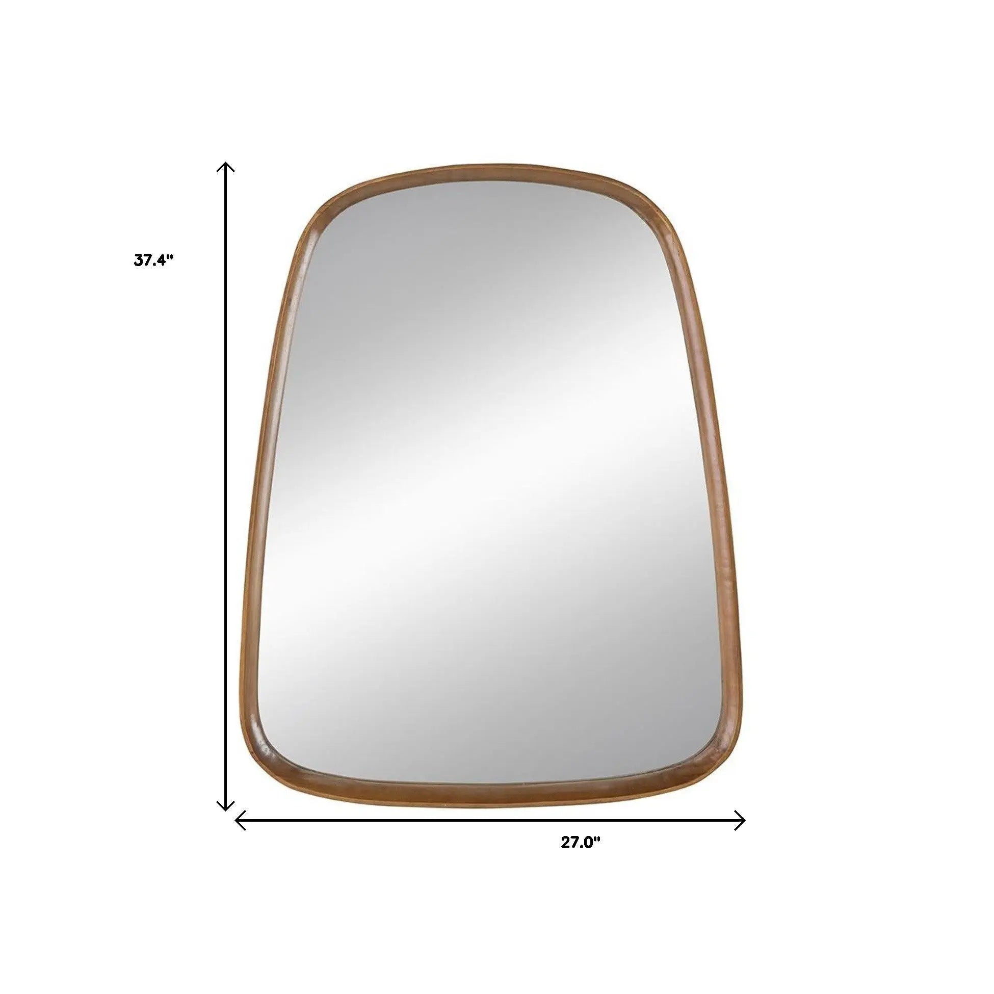 37" Brown Novelty Wood Framed Accent Mirror Homeroots Bed & Bath