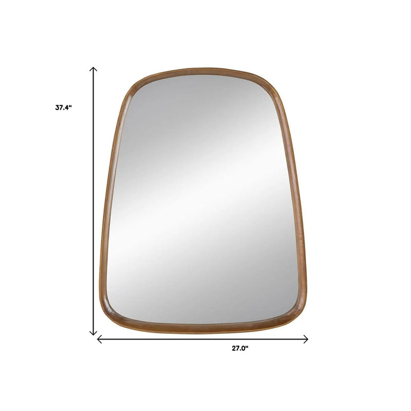 37" Brown Novelty Wood Framed Accent Mirror Homeroots Bed & Bath