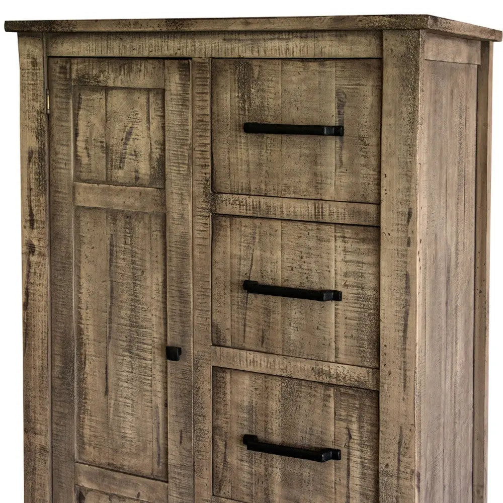37" Brown Solid Wood Four Drawer Chest - GreatEagleInc