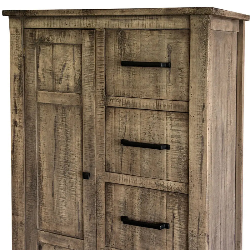 37" Brown Solid Wood Four Drawer Chest - GreatEagleInc