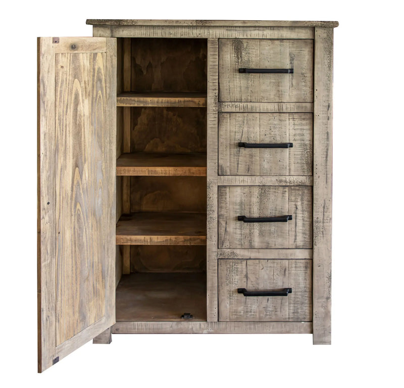 37" Brown Solid Wood Four Drawer Chest - GreatEagleInc