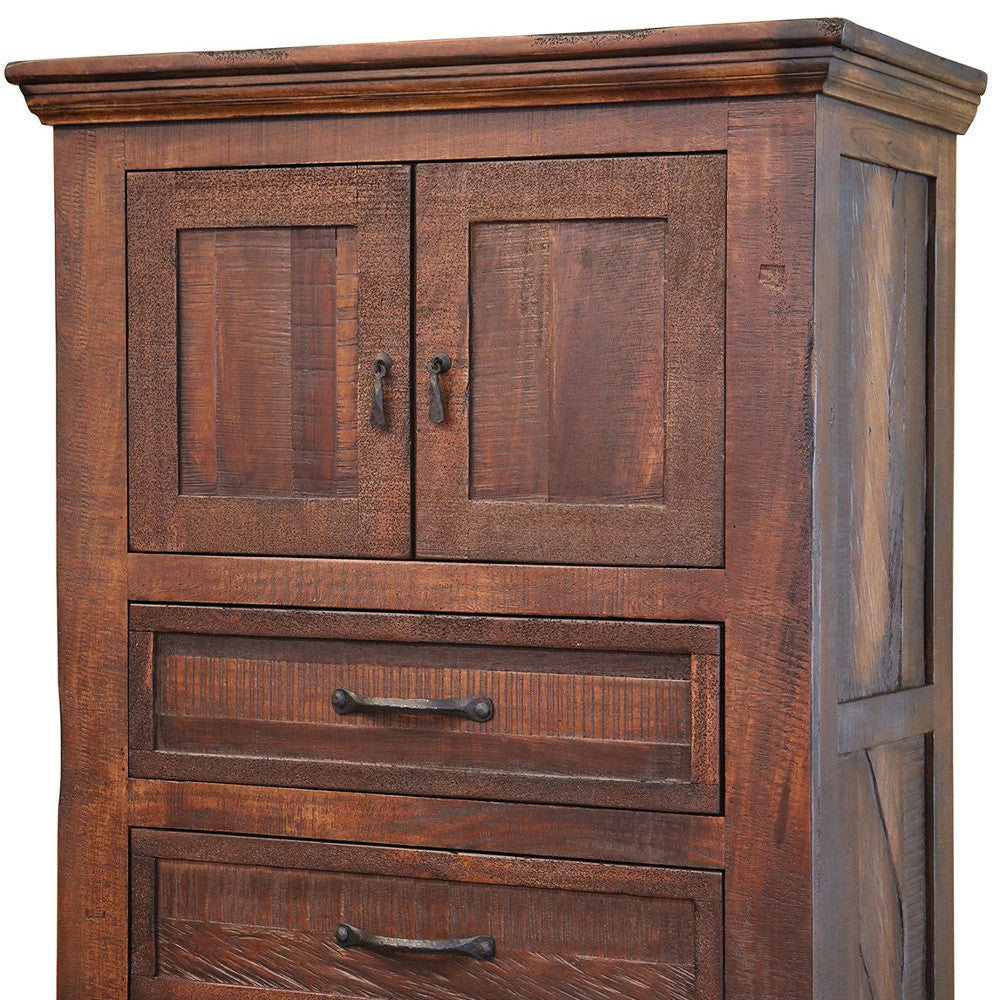 37" Brown Solid Wood Three Drawer Chest - GreatEagleInc