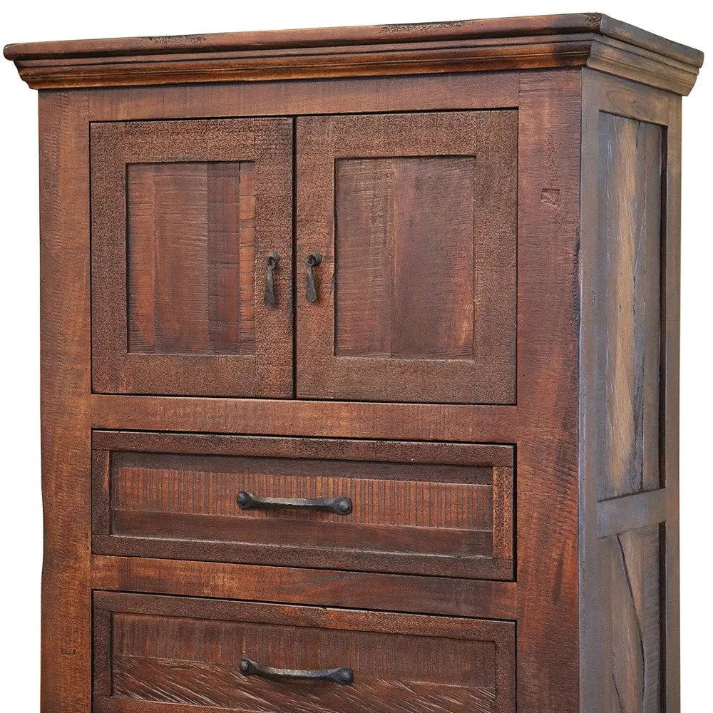 37" Brown Solid Wood Three Drawer Chest - GreatEagleInc