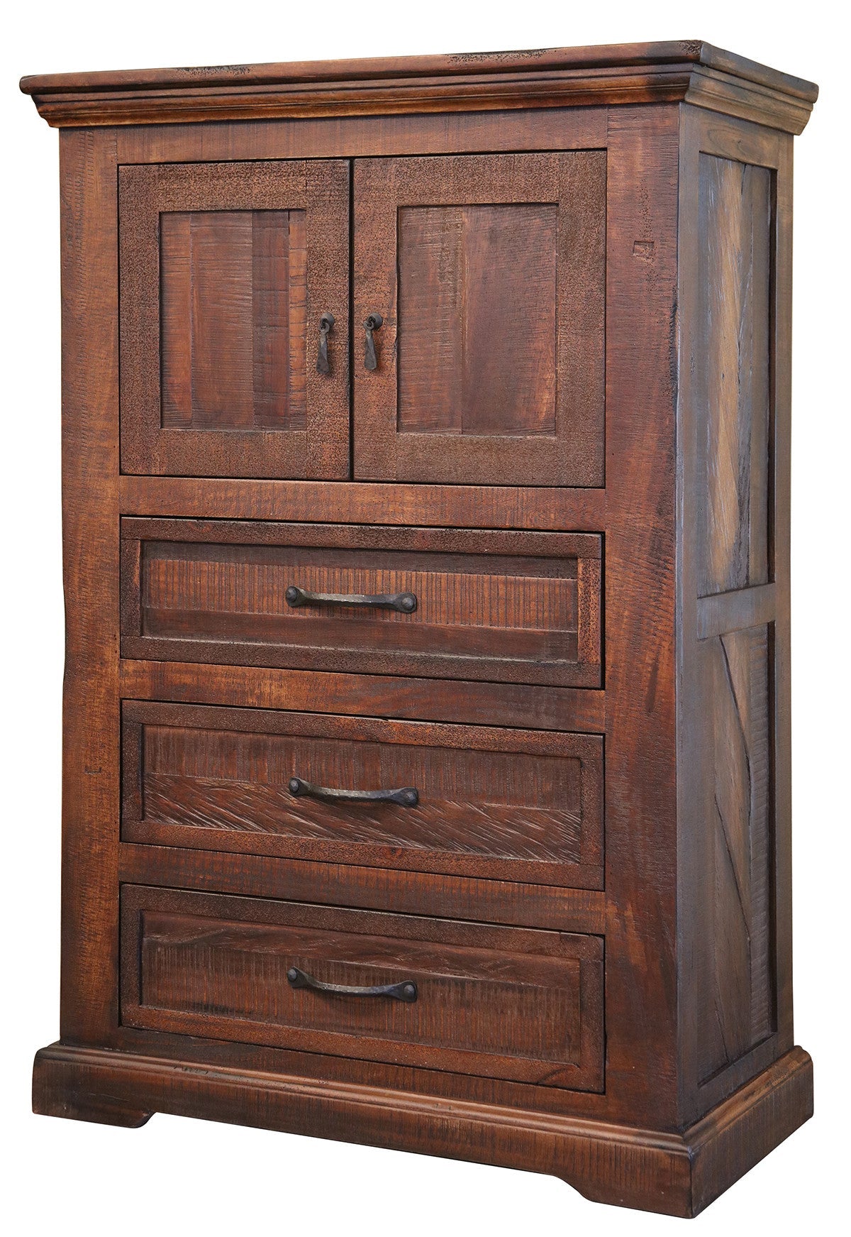37" Brown Solid Wood Three Drawer Chest - GreatEagleInc