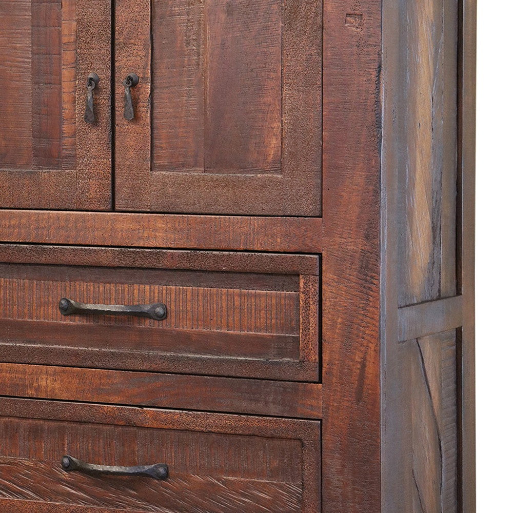 37" Brown Solid Wood Three Drawer Chest - GreatEagleInc