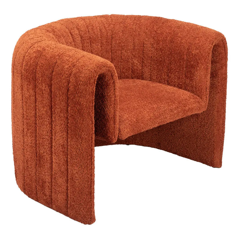 37" Burnt Orange Sherpa And Upholstered Tufted Arm Chair Homeroots Living Room