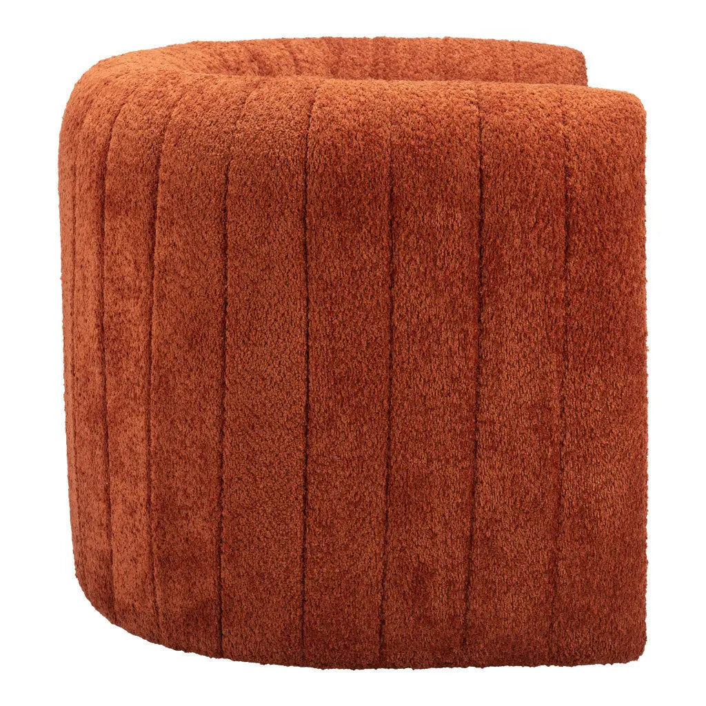 37" Burnt Orange Sherpa And Upholstered Tufted Arm Chair Homeroots Living Room
