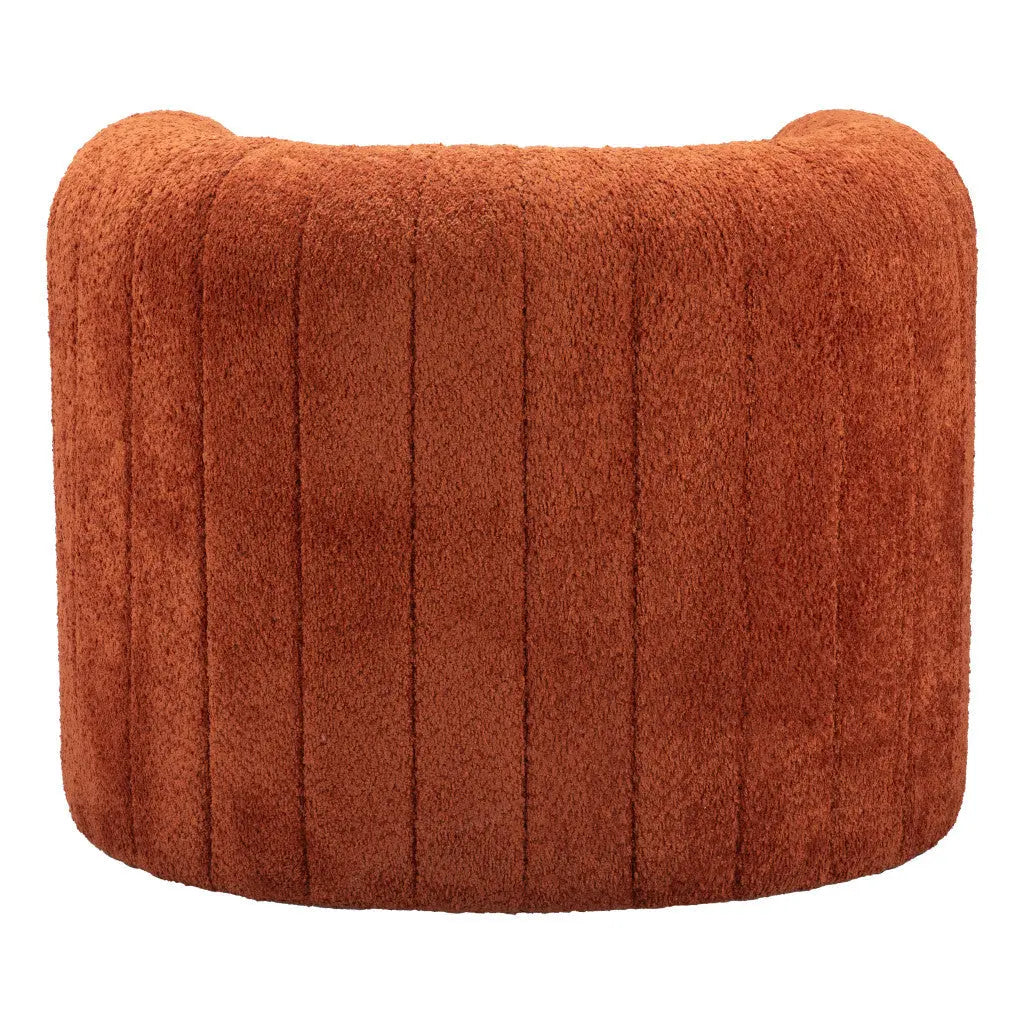 37" Burnt Orange Sherpa And Upholstered Tufted Arm Chair Homeroots Living Room