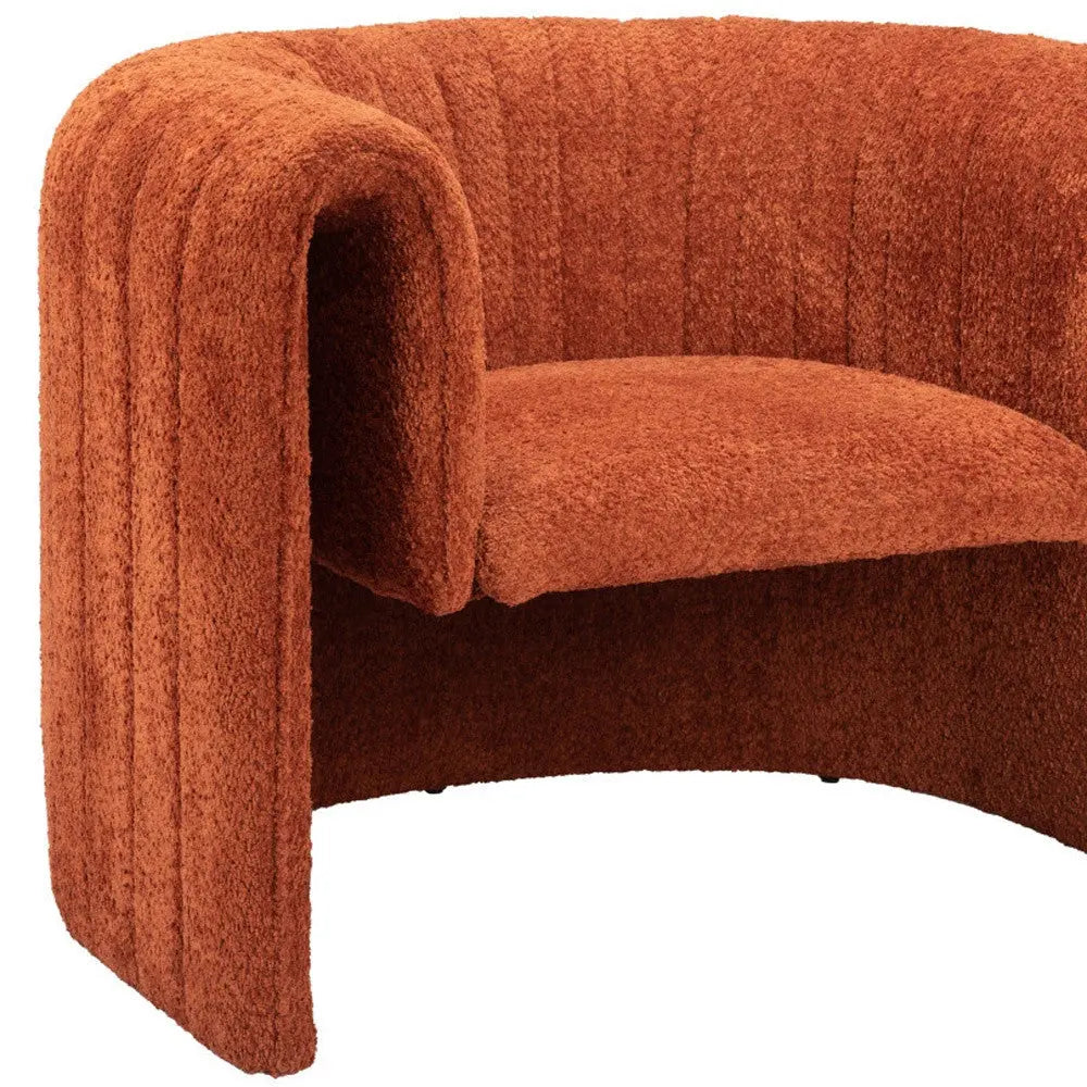 37" Burnt Orange Sherpa And Upholstered Tufted Arm Chair Homeroots Living Room