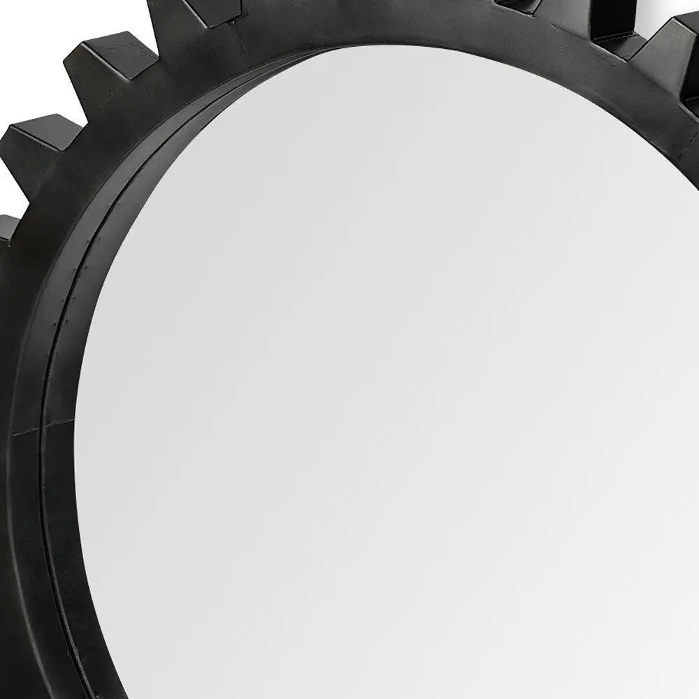 37" Round Black Metal Frame Wall Mirror Homeroots Bed & Bath