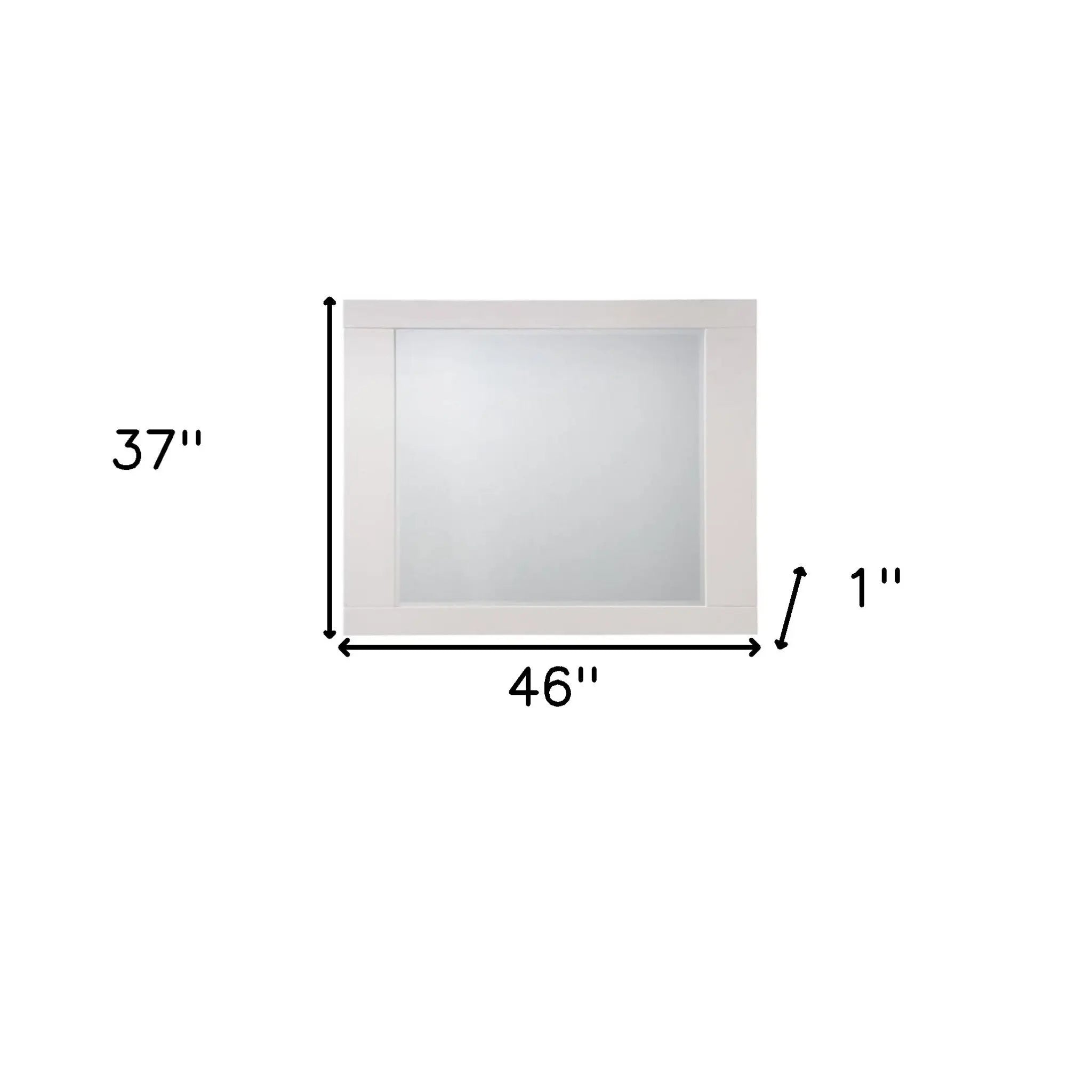 37" White Square Wood Framed Mounted Dresser Mirror Homeroots Bed & Bath
