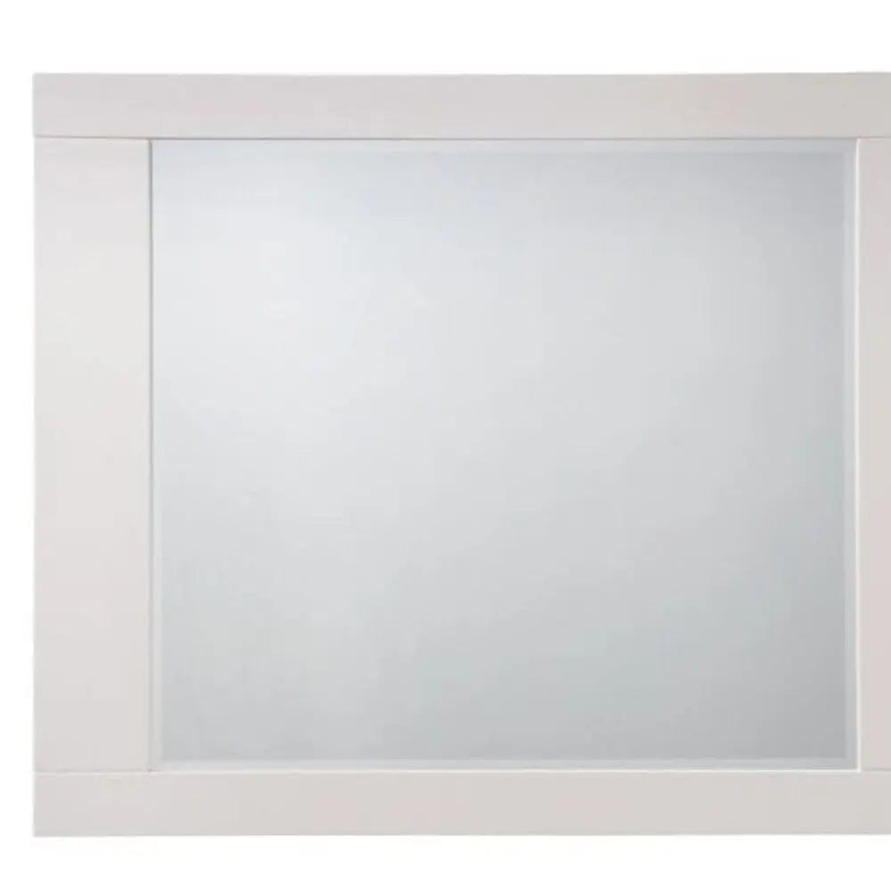 37" White Square Wood Framed Mounted Dresser Mirror Homeroots Bed & Bath