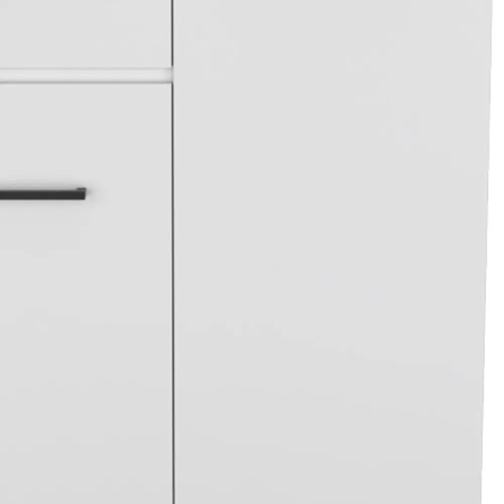 37" White Wood Accent Cabinet With Two Doors And One Drawer Homeroots Kitchen & Dining
