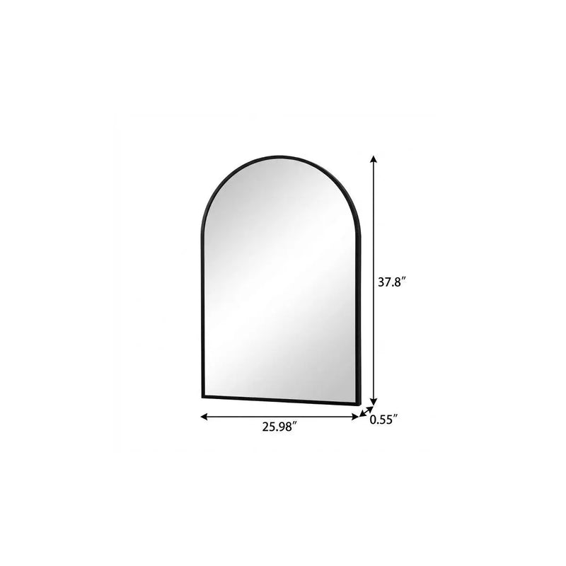 38" Black Aluminum Arch Framed Accent Mirror Homeroots Bed & Bath