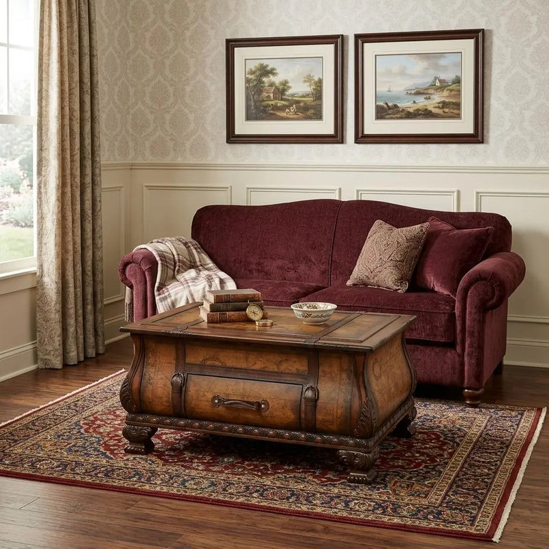 38" Brown Wood Coffee Table With Drawer Homeroots Living Room