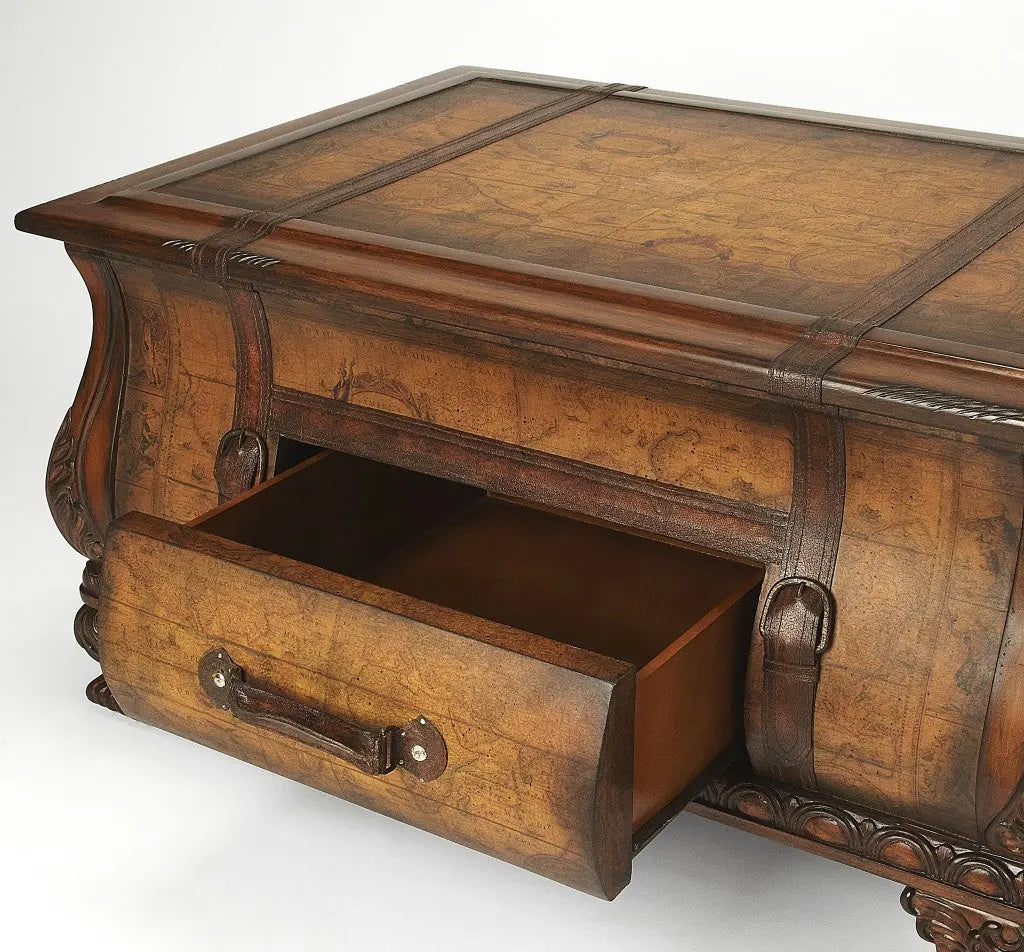 38" Brown Wood Coffee Table With Drawer Homeroots Living Room